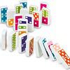 Melissa & Doug Dominoes Tabletop Game 28 Colorful Tiles in different colors are arranged on a white surface.