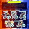 The image announces DIGIMON X, featuring five Digimon characters: Omegamon:X, Diaboromon:X, MetalTyrannomon:X, Jesmon:X, and Gallantmon:X, with QR codes for each. It states this is the first sale in Japan.