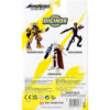 Back of an action figure packaging for Digimon Anime Heroes series featuring Wargreymon, Beelzemon, and Omegamon figures with product details and a warning notice in multiple languages.