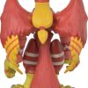 A detailed, red and yellow Digimon Shodo 3.5" Figure of a bird-like creature, viewed from the back, displaying its large wings and clawed feet.