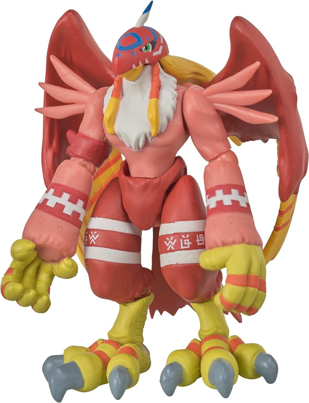 Digimon Shodo 3.5" Figure of a fantastical creature with red wings, large yellow talons, a white beard, and a predominantly red and yellow color scheme. The figure has an avian-like appearance.