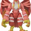 A detailed Digimon Shodo 3.5" Figure of a bird-like creature with red wings, yellow feet with gray claws, and intricate designs on its arms and legs.