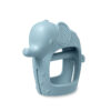 Bitzy Grip - Silicone Developmental Teether in the shape of a blue elephant, featuring a handle and textured surfaces for soothing gums.