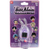 Packaging of TinyTAN Tamagotchi featuring a purple device and illustrations of TinyTAN characters on a purple background. Product is recommended for ages 8 and up.