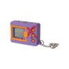 A purple and orange electronic toy with a keychain.